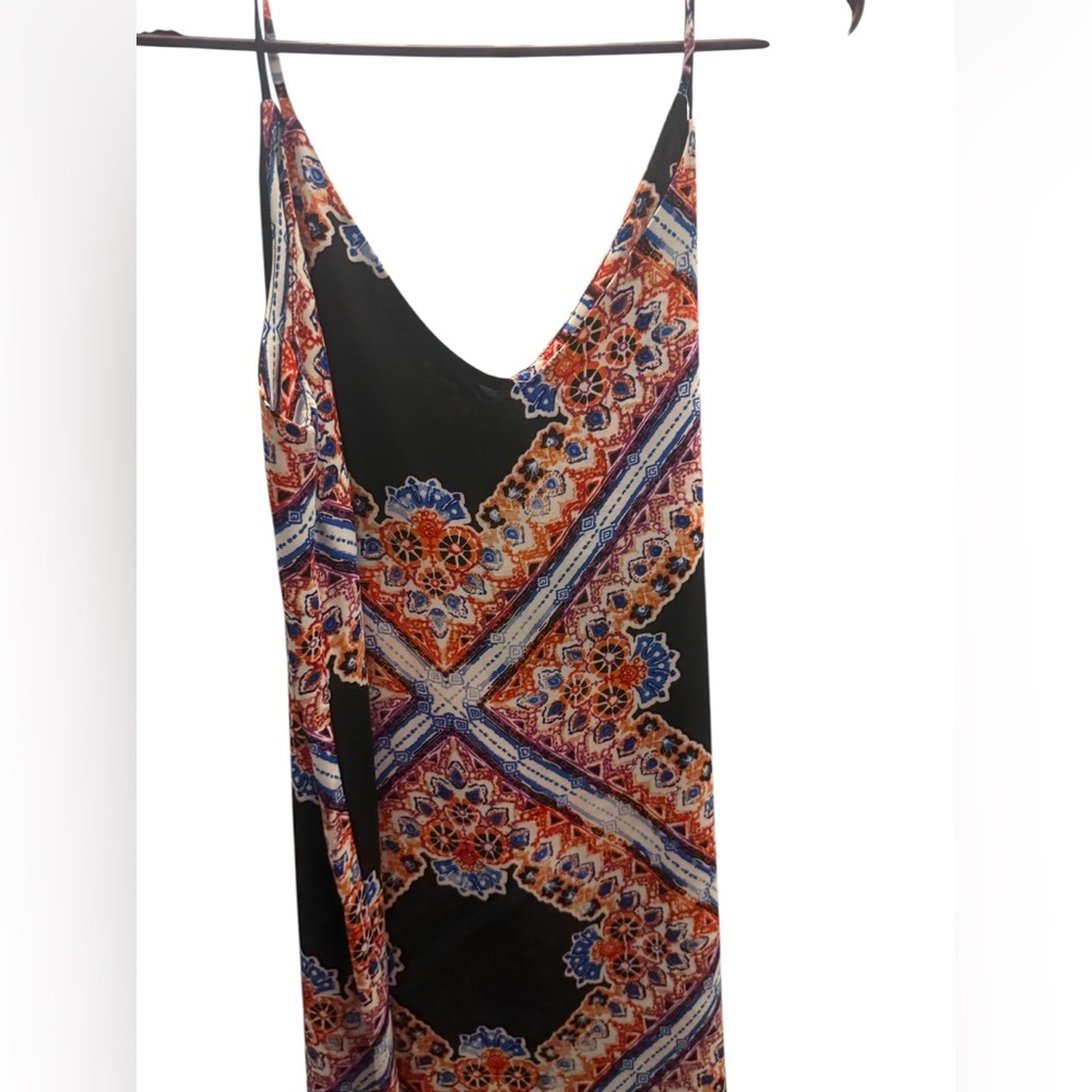 Meraki Black and Pink Asymmetrical Camisole Top